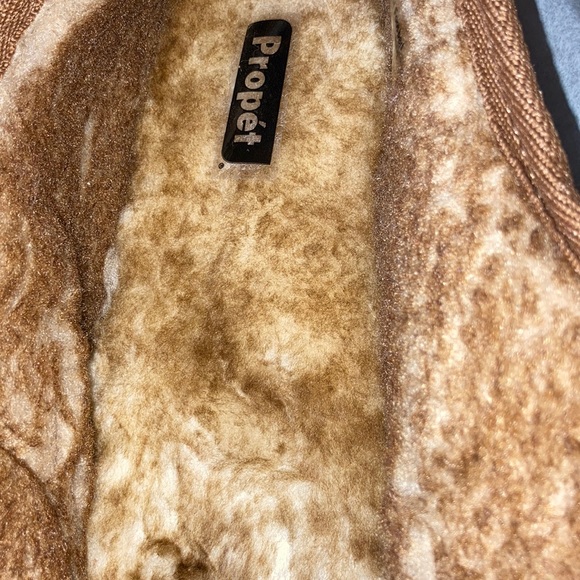 Propet Adjustable Overlay Suede Shearling Slippers - Picture 3 of 5